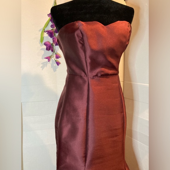 B.Darlin Formal Prom Homecoming Dress Juniors Burgundy Trumpet Size 7/8 [bb] - Picture 5 of 7